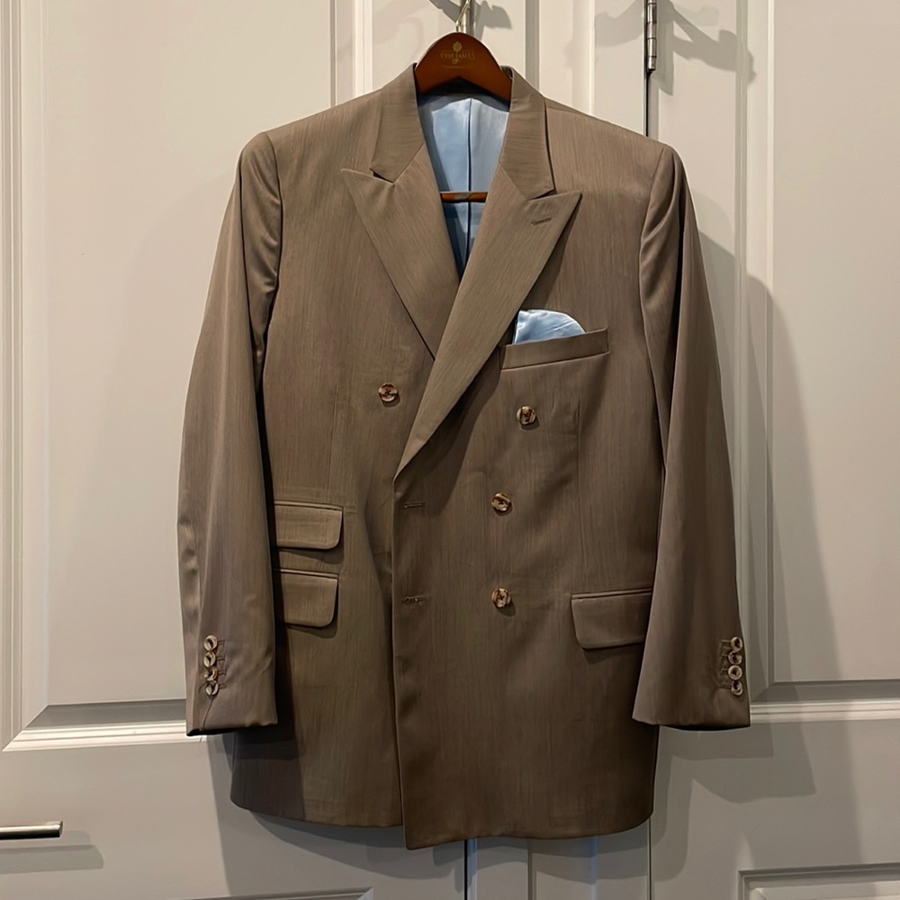 WORN ONCE Custom Double Breasted Tom James Blazer Size 44 Regular